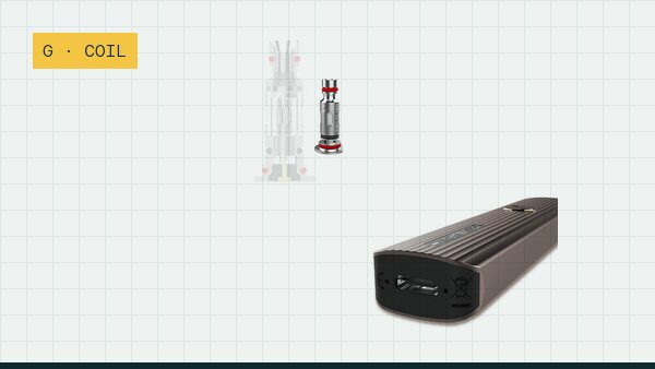 Uwell Caliburn G Coil, kılavuz çizgili zemin üzerinde