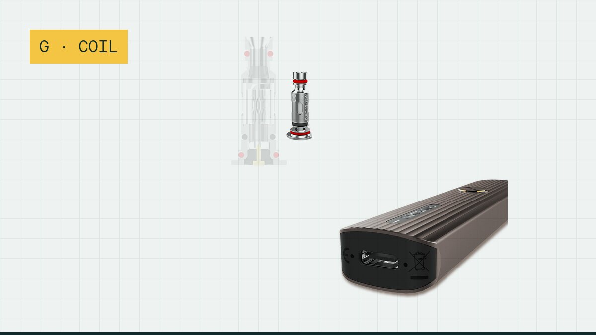 Uwell Caliburn G Coil, kılavuz çizgili zemin üzerinde