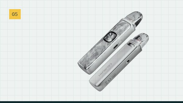 Uwell Caliburn G5, kılavuz çizgili zemin üzerinde