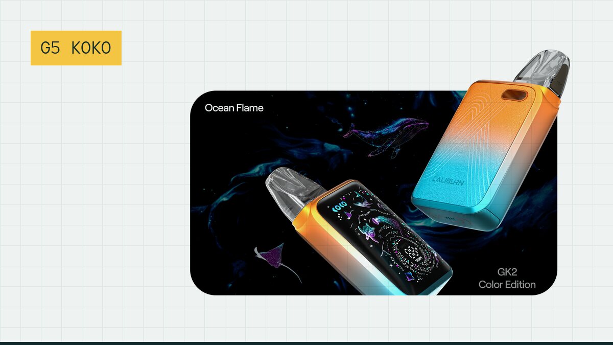 Uwell Caliburn G5 Koko, kılavuz çizgili zemin üzerinde